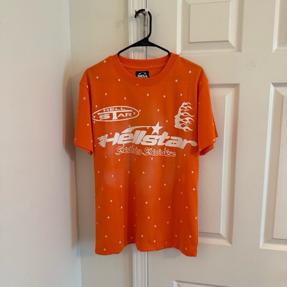 Orange Hellstar Graphic T-Shirt